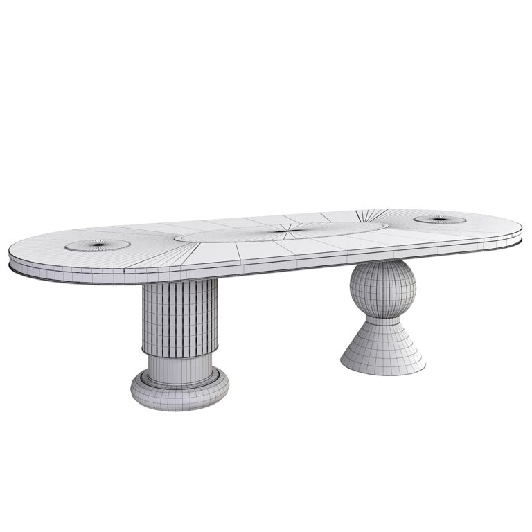 Modern Oval Dining Table (363679) 3D model - Download 3D model Modern ...