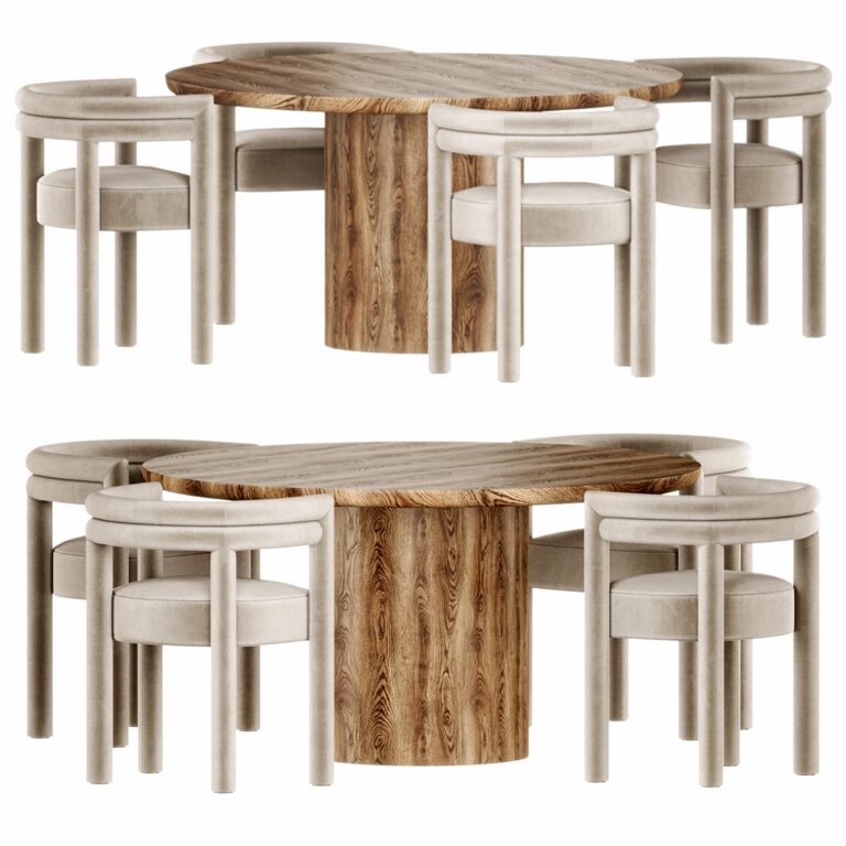 Обеденный стол и стул Highfashionhome  (364166), 3д модель 1