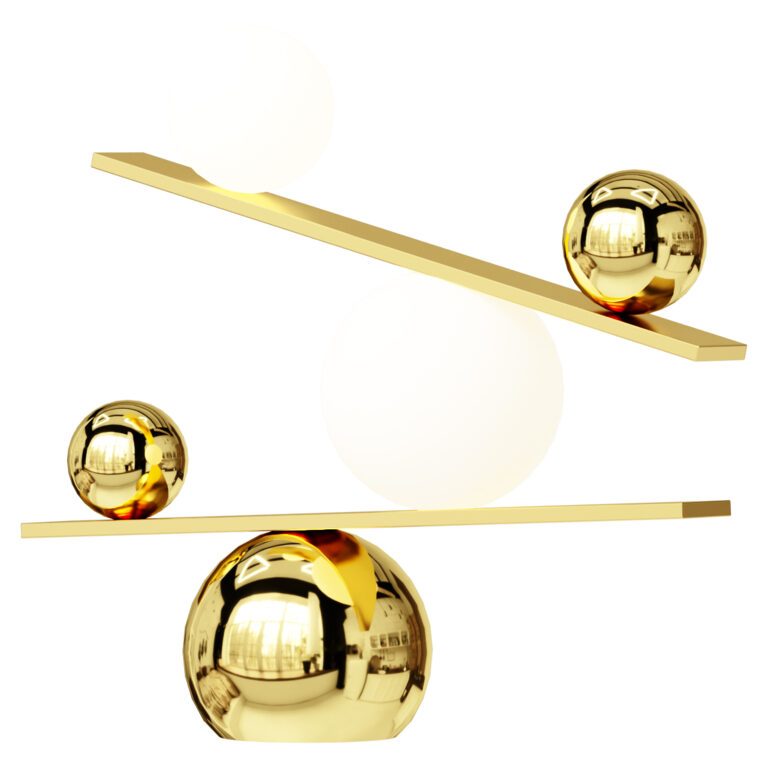 Floor design lamp Balance by Oblure (gold) (364697), 3d model 1