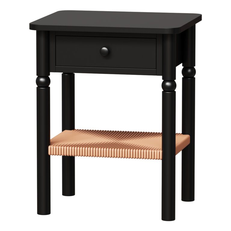 Modern Rustic Nightstand with Drawer and Shelf (367575) 3D model ...