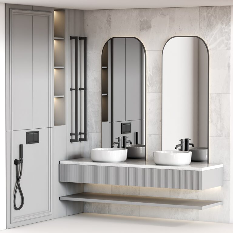 Bathroom furniture 008 in Neoclassic style (370454) 3D model - Download ...