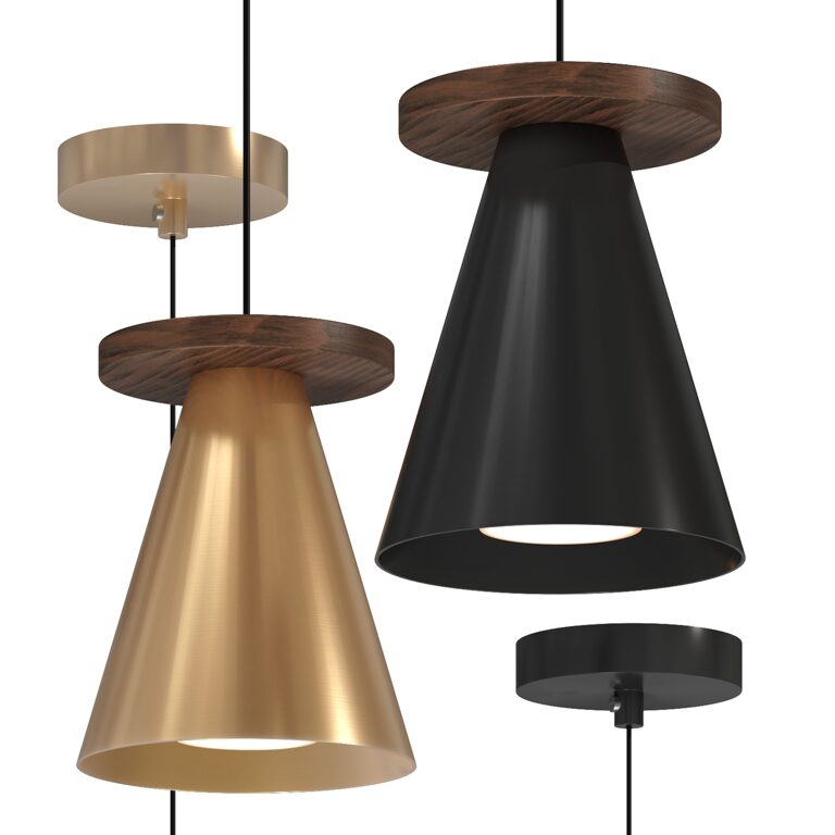PIET CONE WOOD pendant lamp (371543), 3d model 1