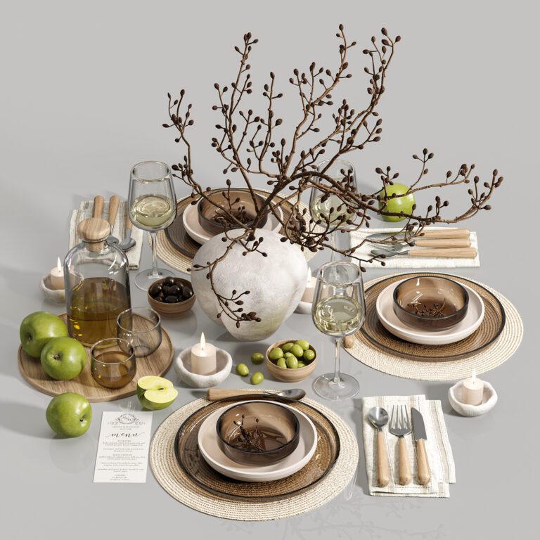 Tableware Decor set 9 (371894), 3d model 1