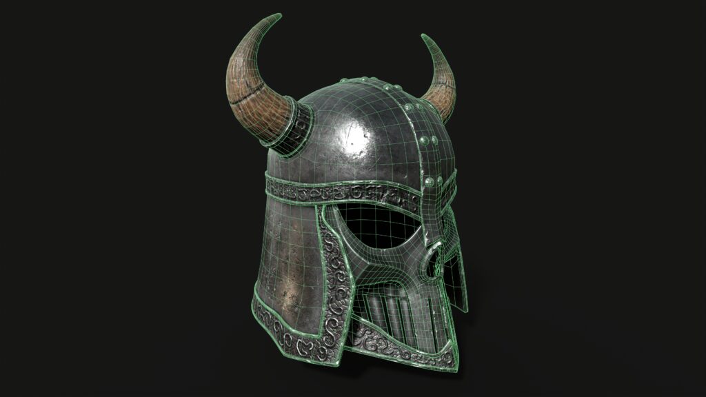 Helmet with horns Low-poly 3D model (372319) 3D model - Download 3D ...