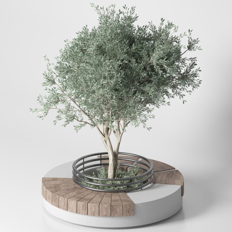 Urban bench and tree 012 (372862) 3D model - Download 3D model Urban ...