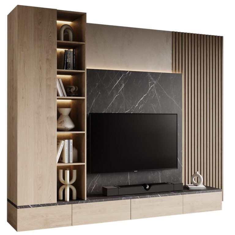 TV wall set 036 (375952), 3d model 1
