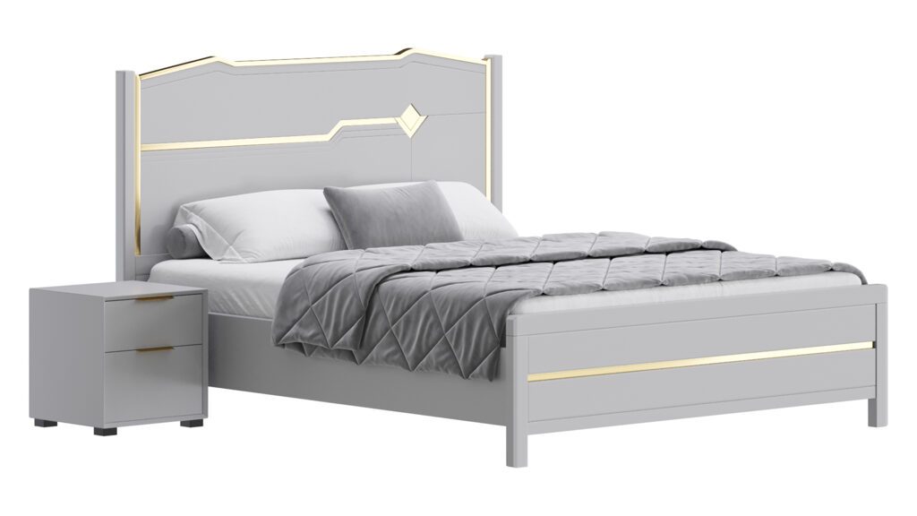 Modern White Bed I (375982) 3D model - Download 3D model Modern White ...