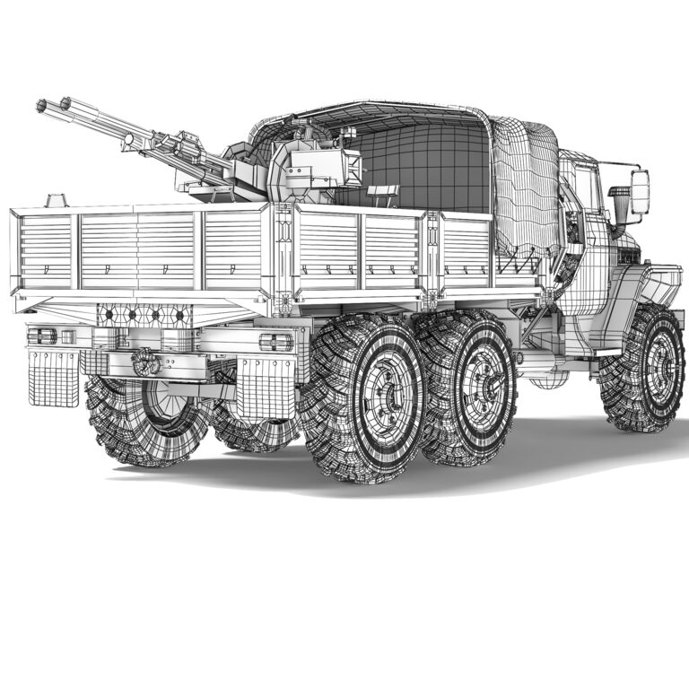 Ural 4320 ZU-23-2 1998 (376090) 3D model - Download 3D model Ural