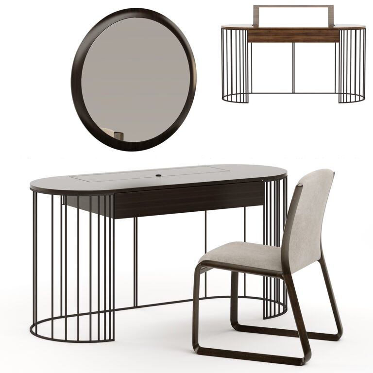 Doppler Dressing Table with Wynwood Chair By Ferre Home (376403), 3d model 1