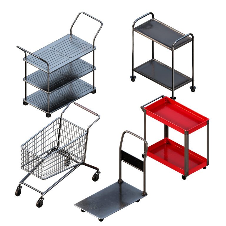 Model Label Troly Service trolley and basket (377624) 3D model - Download 3D model ...