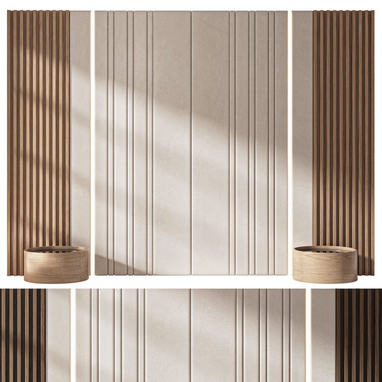 Decorative wall panel composition bedroom set 3 (377760) 3D model ...