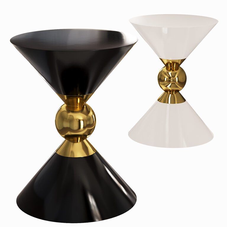 Modern Round End Table of Hourglass Fiberglass (378971), 3d model 1