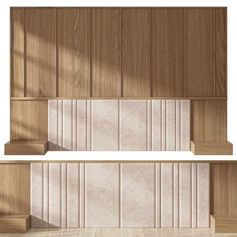 Decorative wall panel composition bedroom set 5 (379067) 3D model ...