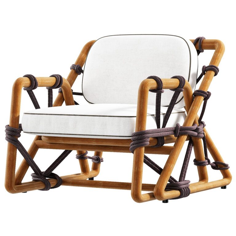 Outdoor Woven armchair (379736), 3d model 1