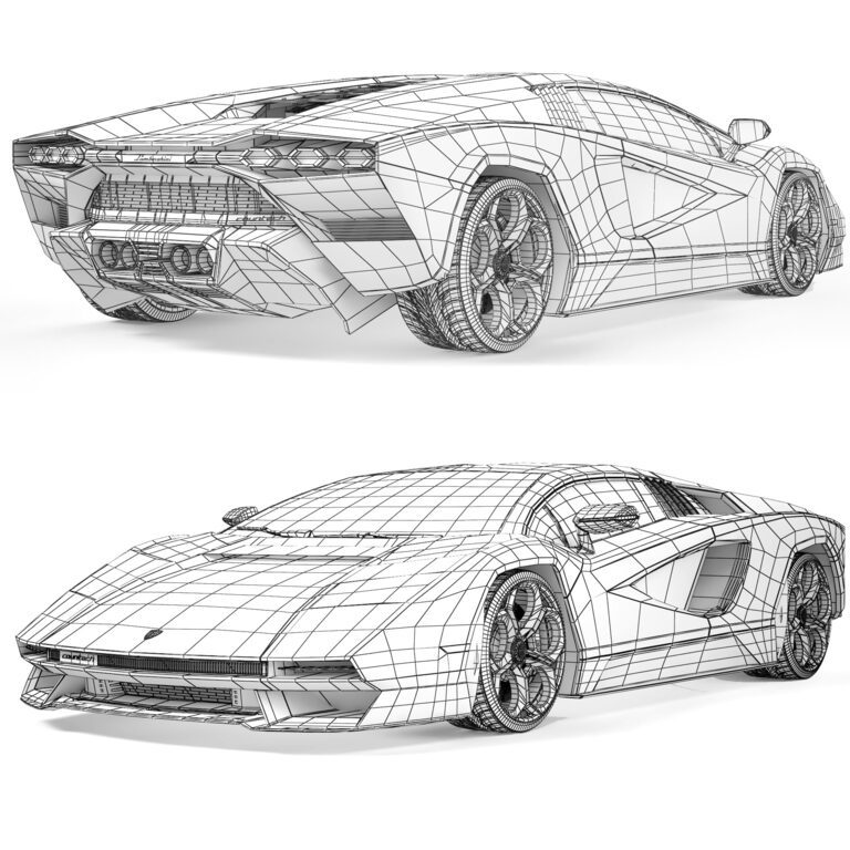 Lamborghini Countach LPI 800-4 2021 car (380172) 3D model - Download 3D ...