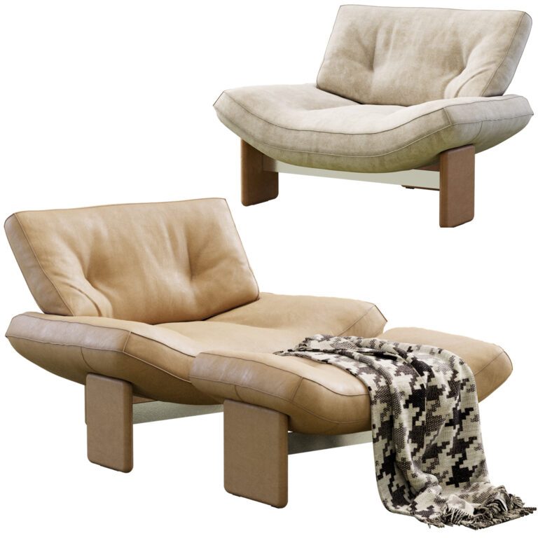 The Chair and footrest Emmi По Minotti (380400) 3D-модель - Завантажте ...