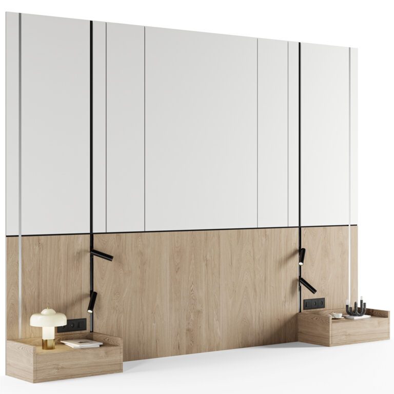 Headboard Wall Panel Composition 04 (380743), 3d model 1