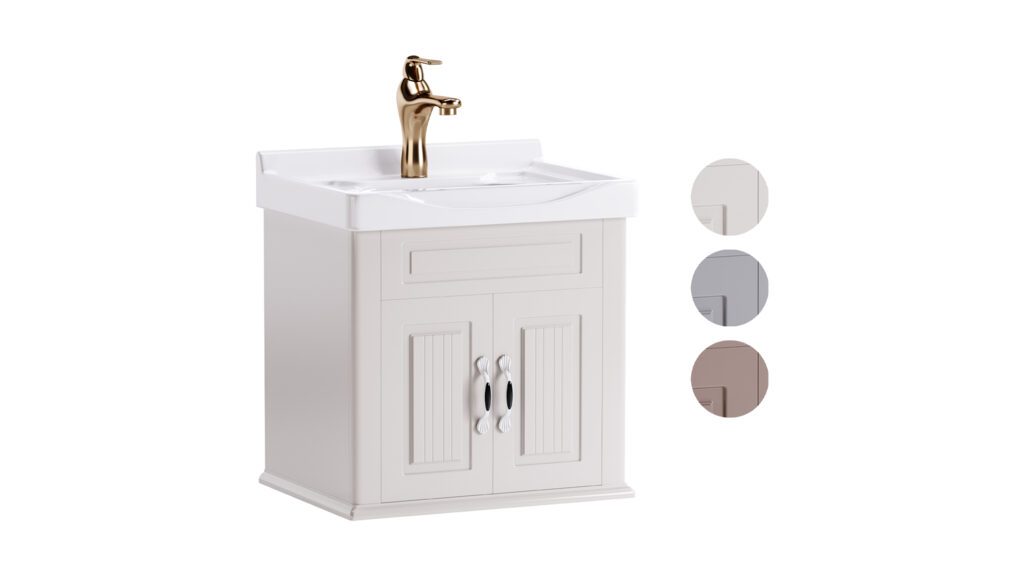 Adeline Large Wall Mounted Cabinet Vanity Bathroom Sink (381322), 3d model 1