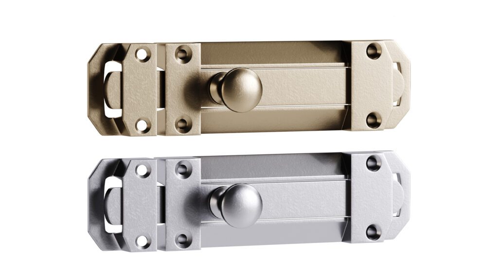 Brass Slide Bolt Door Latch (381340), 3d model 1