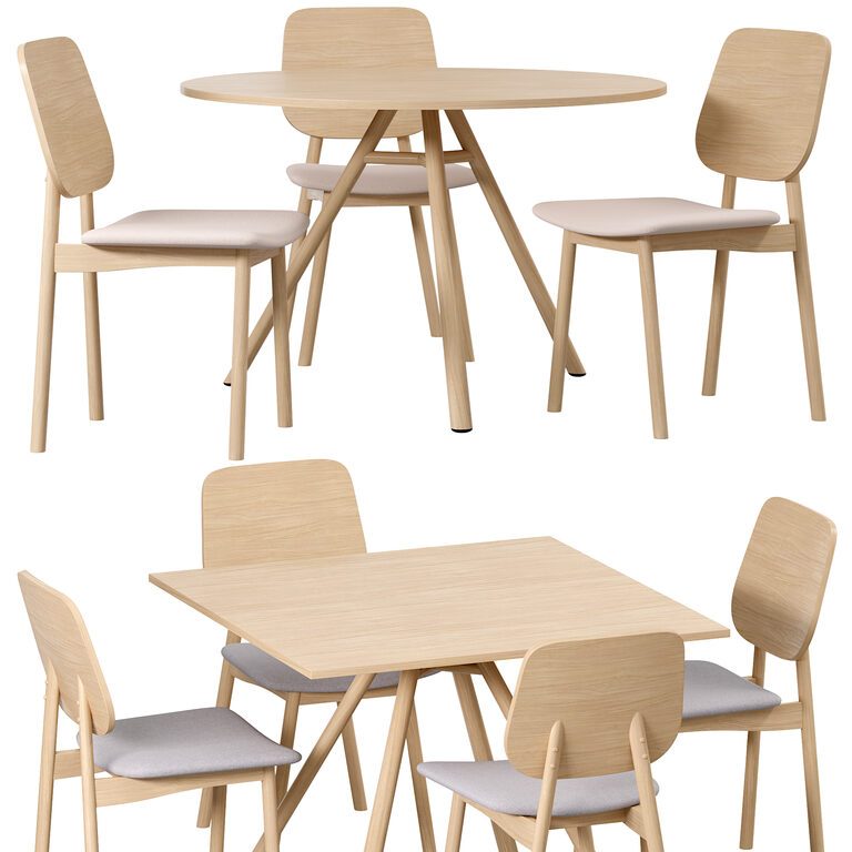 Table Mart And Chair Mito Dining set (381902), 3d model 1