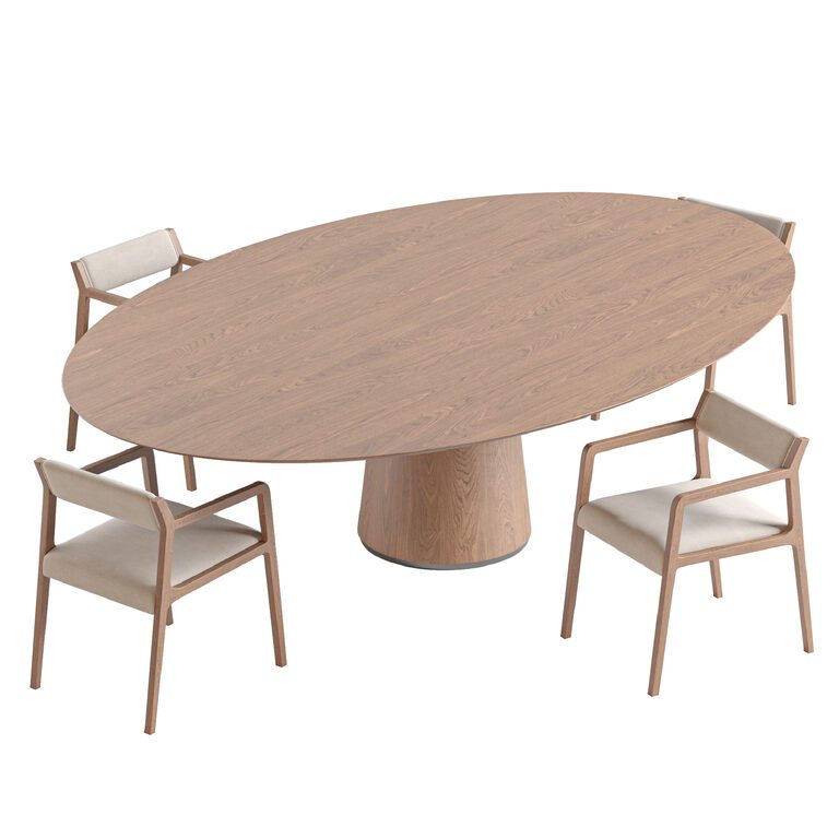 Dante Chair and MATERIC Table By Porro (381999), 3d model 1