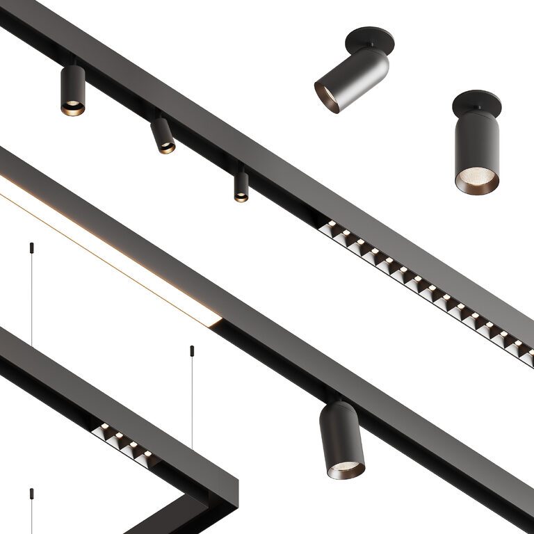 Kit Intra Lighting Track spotlight Intra Lighting Lynar set 2 (382186) 3D model - Download ...