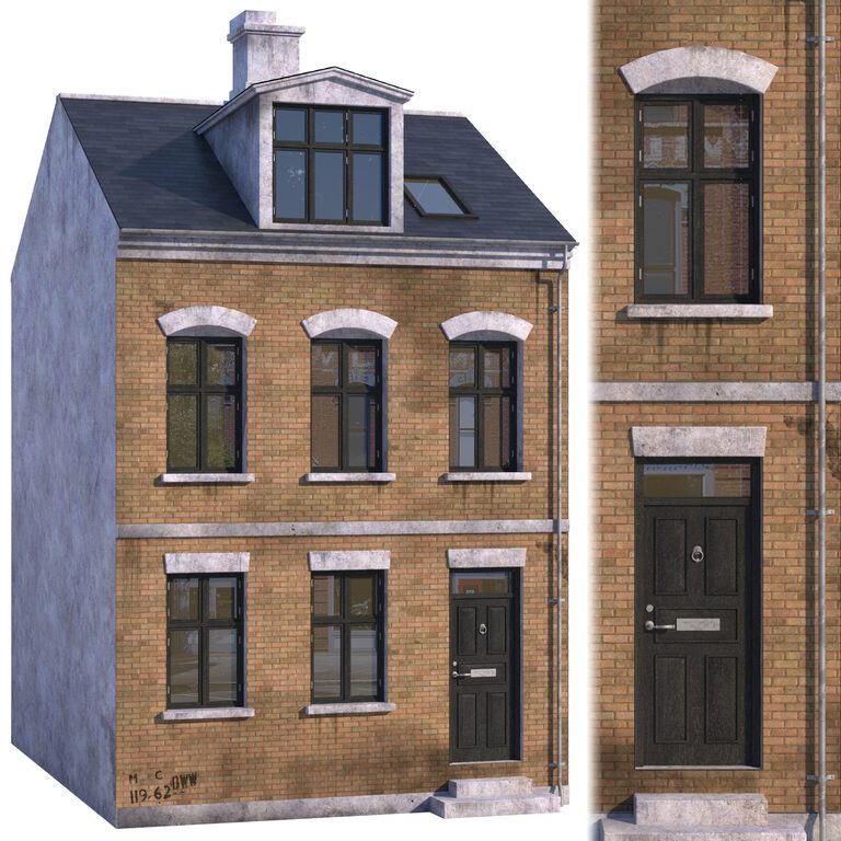 Brick Building 01 (382431) 3D model - Download 3D model Brick Building ...