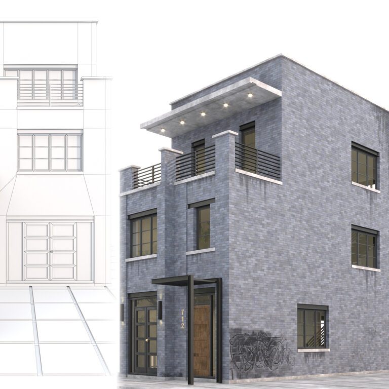 Brick Building 02 (382439) 3D model - Download 3D model Brick Building ...