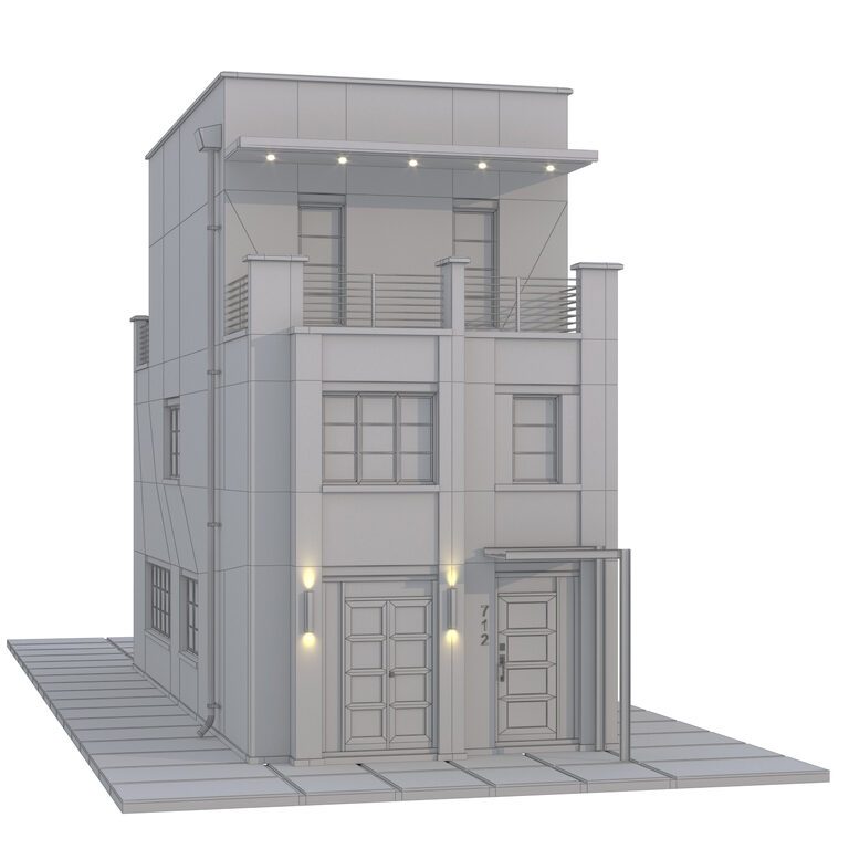 Brick Building 02 (382439) 3D model - Download 3D model Brick Building ...