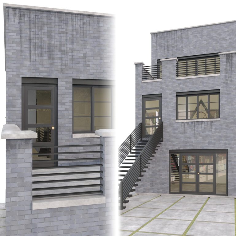 Brick Building 02 (382439) 3D model - Download 3D model Brick Building ...