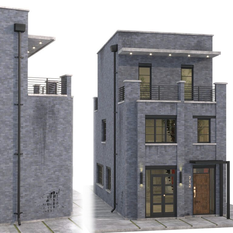 Brick Building 02 (382439) 3D model - Download 3D model Brick Building ...