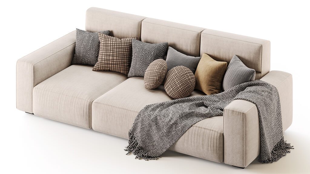Beige Standard Sofa (382565) 3D model - Download 3D model Beige ...