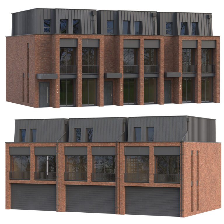 Brick Building 03 (382927) 3D model - Download 3D model Brick Building ...