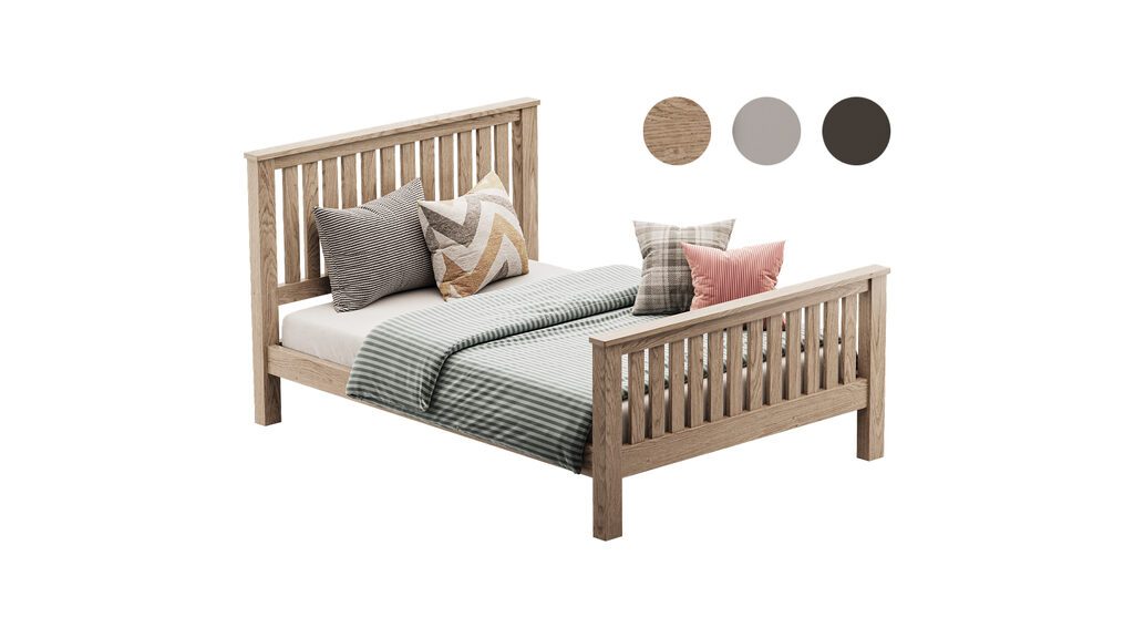 Country Style Queen bed (383808) 3D model - Download 3D model Country ...