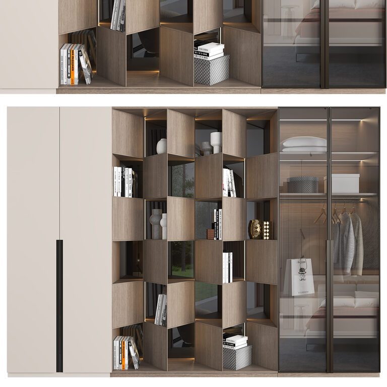 Furniture composition wardrobe cabinet 103 (384356) 3D model - Download ...