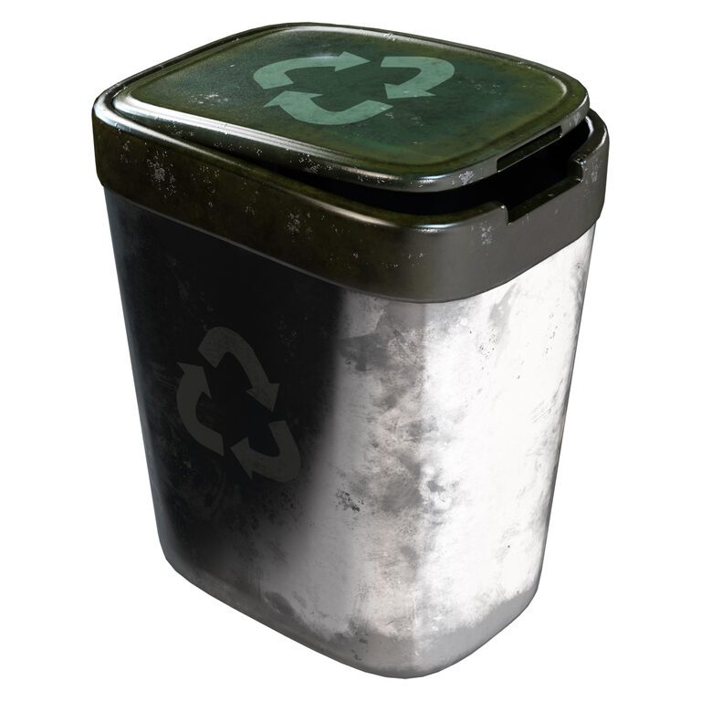 Trash Can Old (384503), 3d model 1