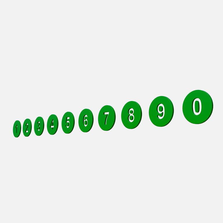 Numbers Moders Collection of round numbers green (384987) 3D model - Download 3D model ...