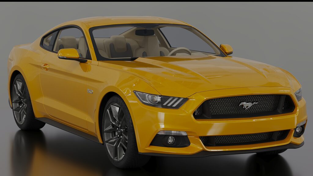 Автомобиль 2015 Ford Mustang (385120), 3д модель 1