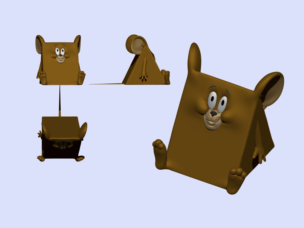 Jerry the triangular mouse for 3D printing. STL (385284) 3D model ...