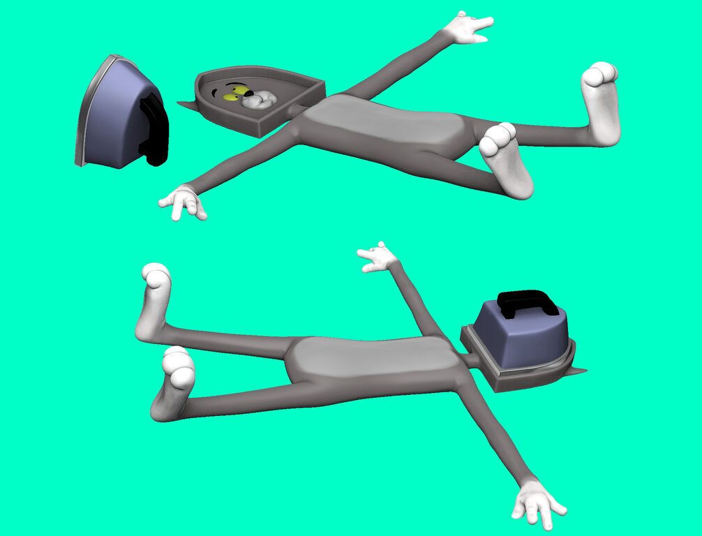 Tom cat with a iron for 3D printing. STL (385390), 3d model 1
