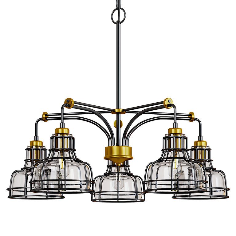 Люстра Black and Antique Gold 5-Light (385675), 3д модель 1