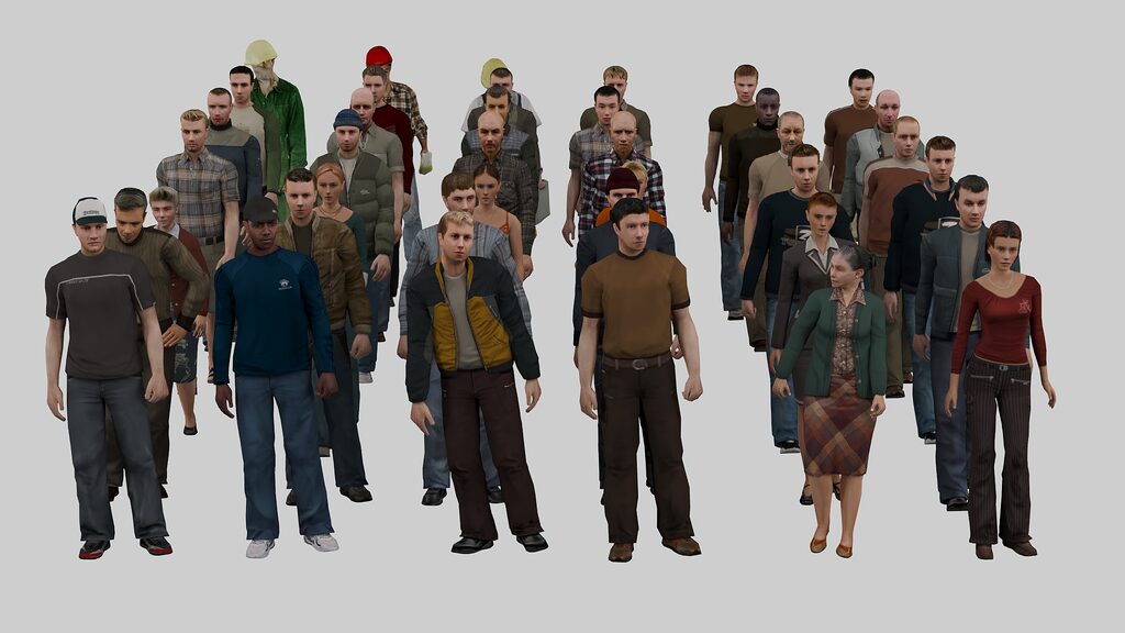 Human Model Crowd People for the crowd and background (385865) 3D model - Download 3D ...