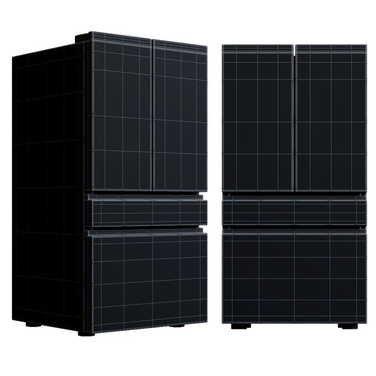 French Door Refrigerator (386826) 3D model - Download 3D model French ...