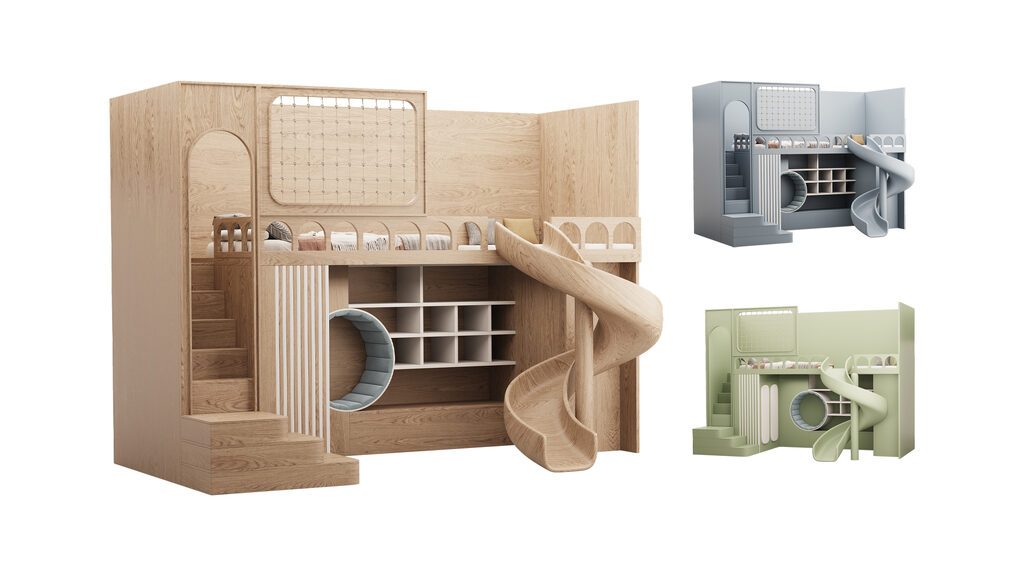 Bunk bed for kids 9 (386950) 3D model - Download 3D model Bunk bed for ...