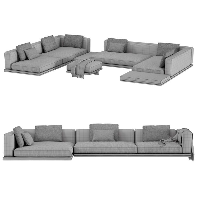 Minotti Horizonte Modular Sofa (387044) 3D model - Download 3D model ...