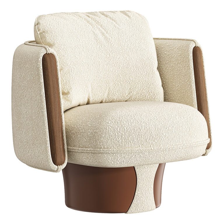 VELLUTO swivel armchair (387100), 3d model 1