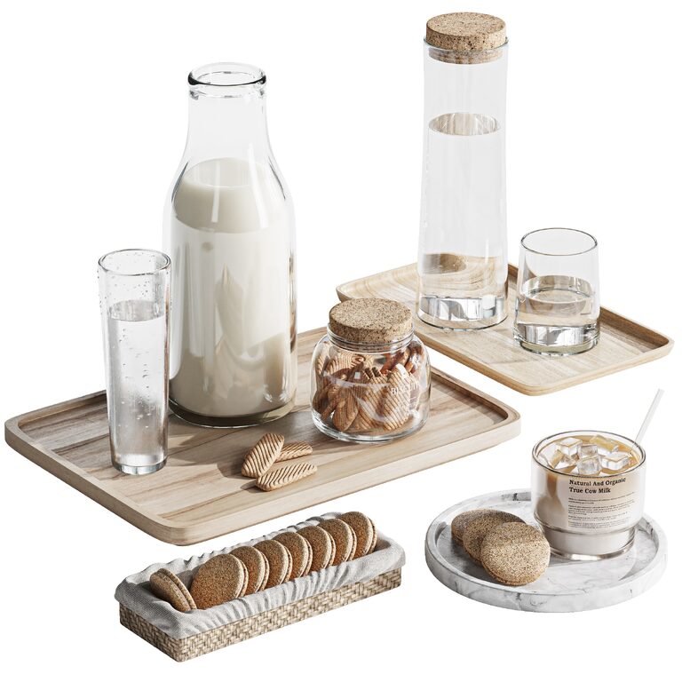 Dishes tableware Breakfast set 14 (387261) 3D model - Download 3D model ...