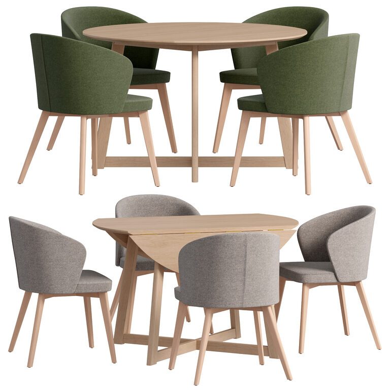 Стол Maryse и стул Darice Dining set (387450), 3д модель 1