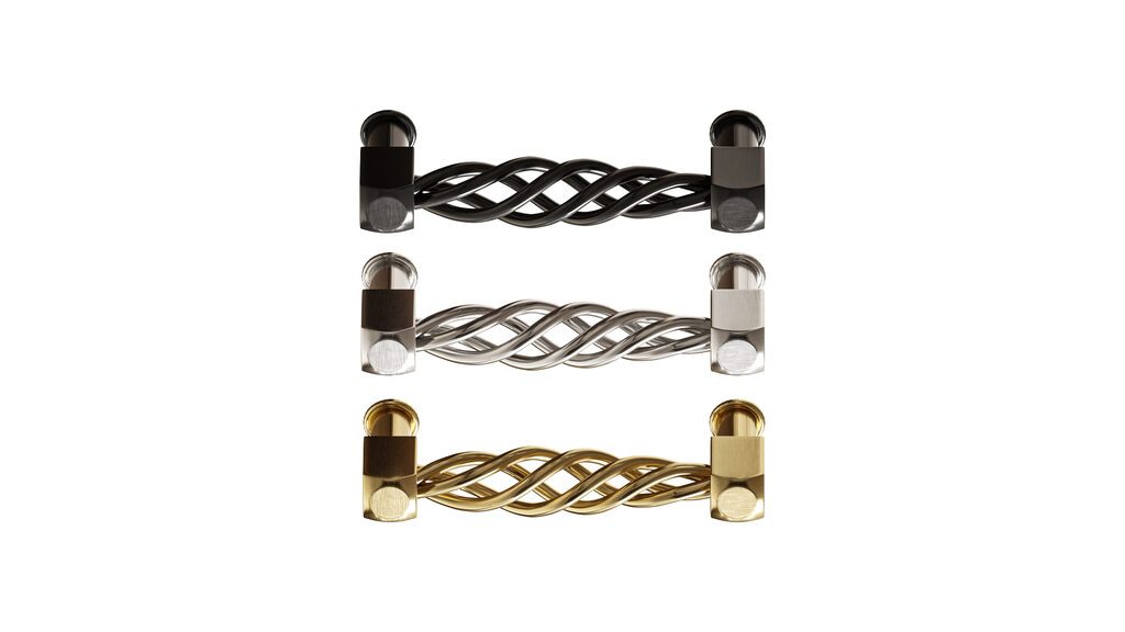 Handle Drawer Pull Cabinet Birdcage Black Wrought Iron (388029), 3d model 1