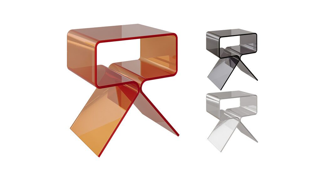 Acrylic Side Table - 3 Color Options (388291) 3D model - Download 3D ...